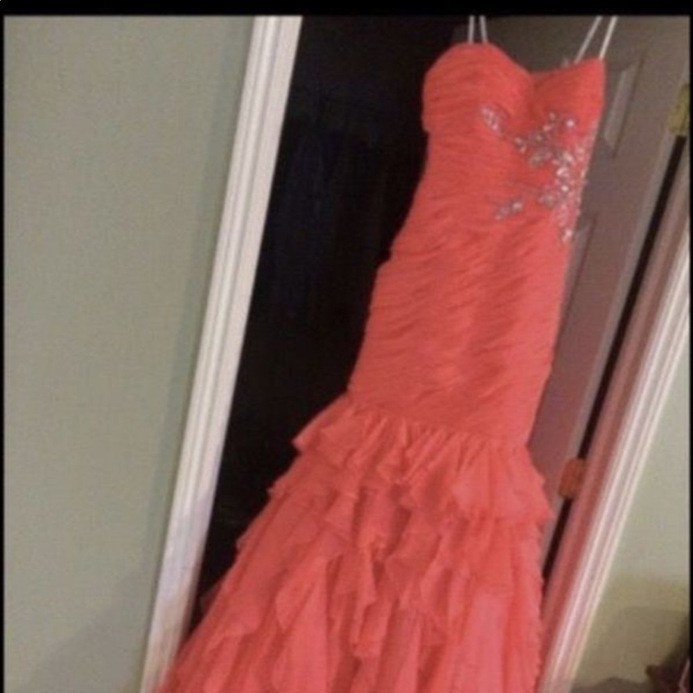 Camille coral prom dress